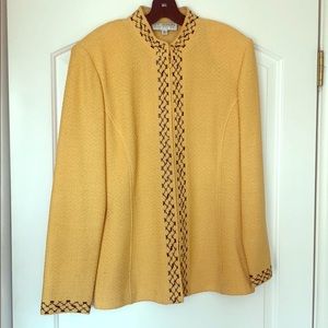 RARE! Yellow Zip front St. John knit